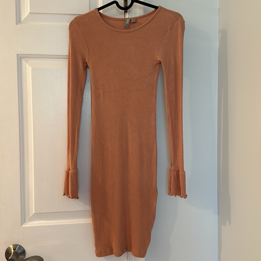ASOS Long Sleeves Dress in Rose Pink and Stretchable